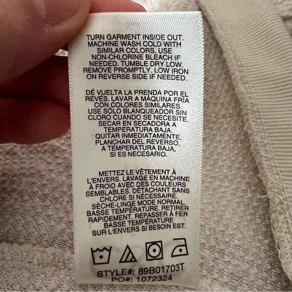 C&C California Sweater Top Womens Medium Ivory Faux Fur Fleece 1/4 Snap Relaxed - Picture 11 of 13